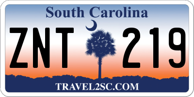 SC license plate ZNT219