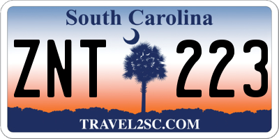 SC license plate ZNT223