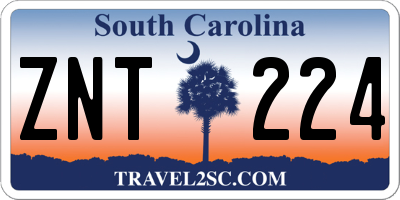 SC license plate ZNT224