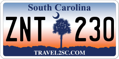 SC license plate ZNT230