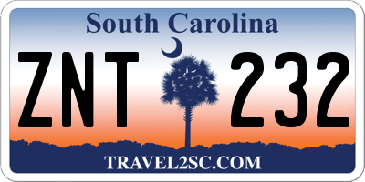 SC license plate ZNT232