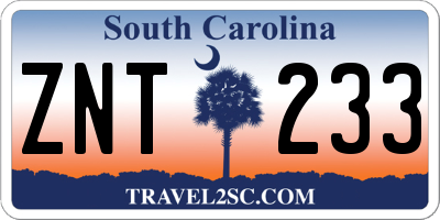 SC license plate ZNT233