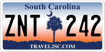SC license plate ZNT242