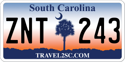 SC license plate ZNT243