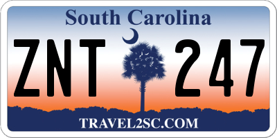 SC license plate ZNT247