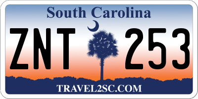 SC license plate ZNT253