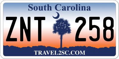 SC license plate ZNT258