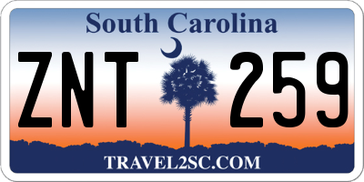 SC license plate ZNT259