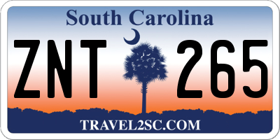 SC license plate ZNT265