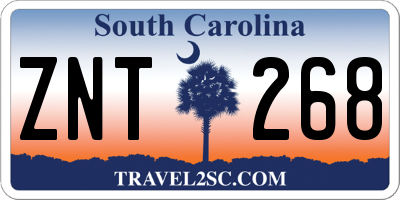 SC license plate ZNT268