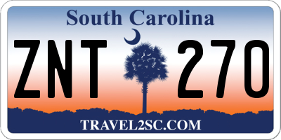 SC license plate ZNT270