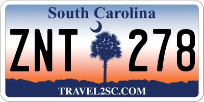 SC license plate ZNT278