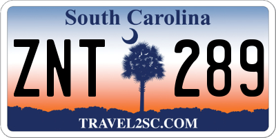 SC license plate ZNT289