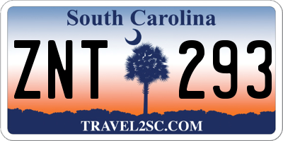 SC license plate ZNT293