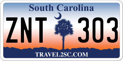 SC license plate ZNT303