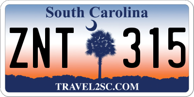 SC license plate ZNT315
