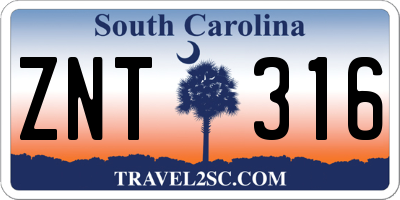 SC license plate ZNT316