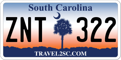SC license plate ZNT322