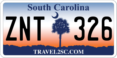 SC license plate ZNT326