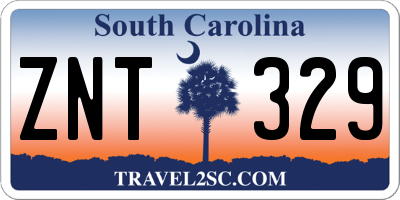 SC license plate ZNT329