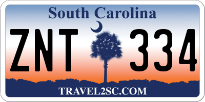 SC license plate ZNT334