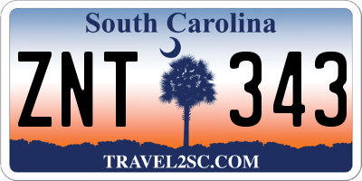 SC license plate ZNT343