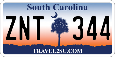 SC license plate ZNT344