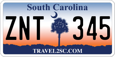 SC license plate ZNT345