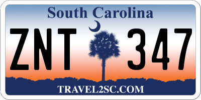 SC license plate ZNT347