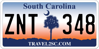 SC license plate ZNT348