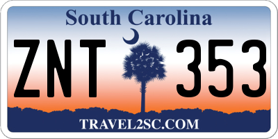 SC license plate ZNT353