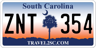 SC license plate ZNT354
