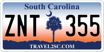 SC license plate ZNT355