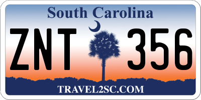 SC license plate ZNT356