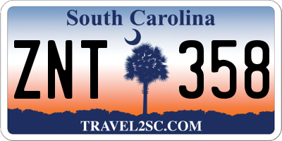 SC license plate ZNT358
