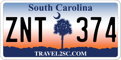 SC license plate ZNT374