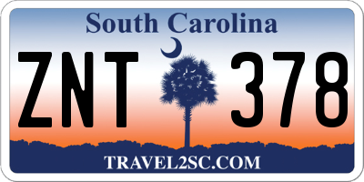 SC license plate ZNT378