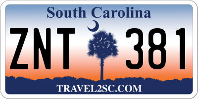SC license plate ZNT381