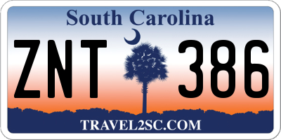 SC license plate ZNT386
