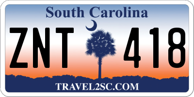 SC license plate ZNT418