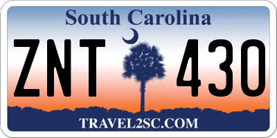 SC license plate ZNT430