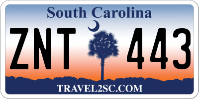 SC license plate ZNT443