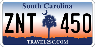 SC license plate ZNT450