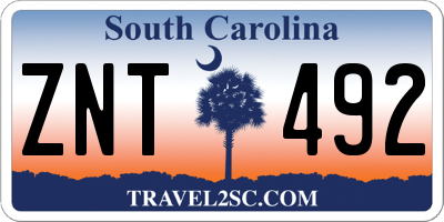 SC license plate ZNT492