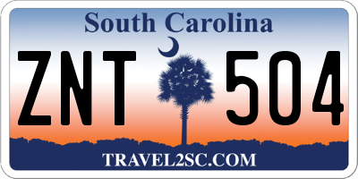 SC license plate ZNT504
