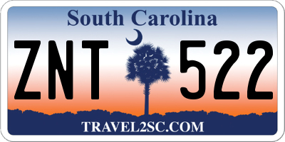 SC license plate ZNT522