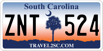 SC license plate ZNT524