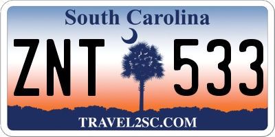 SC license plate ZNT533