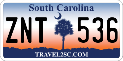 SC license plate ZNT536
