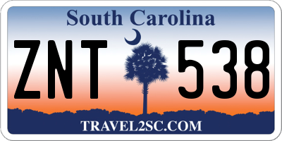 SC license plate ZNT538